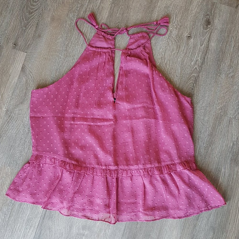NWT Abercrombie Chiffon Sleeveless peplum top S - Picture 4 of 9